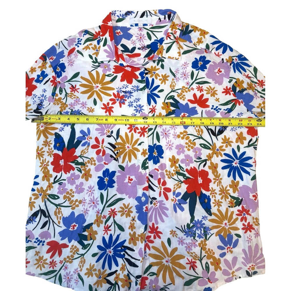 Sugarlips Floral Button Down Shirt Womens Medium Multi TT15890B Long Sleeve - Picture 3 of 8